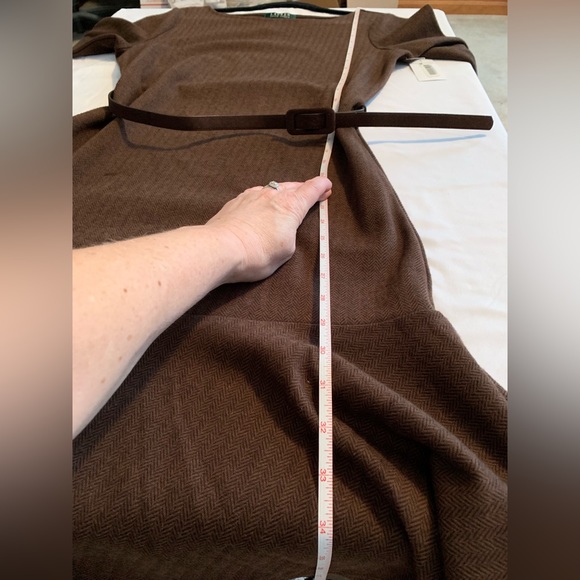 Lauren by Ralph Lauren brown herringbone belted dress - Picture 10 of 12